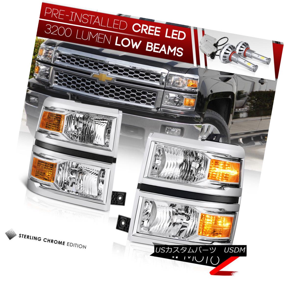 ヘッドライト 14-15 Chevy Silverado Chrome Replacement Headlight Lamp  14-1 5 Chevy Silverado Chromeの交換ヘッドライトランプ