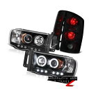 ヘッドライト 2002-2005 Dodge Ram Truck CCFL Halo LED Projector Headlights Smoke Tail Lights 2002-2005ダッジ ラム トラックCCFL Halo LEDプロジェクター ヘッドライトスモークテール ライト