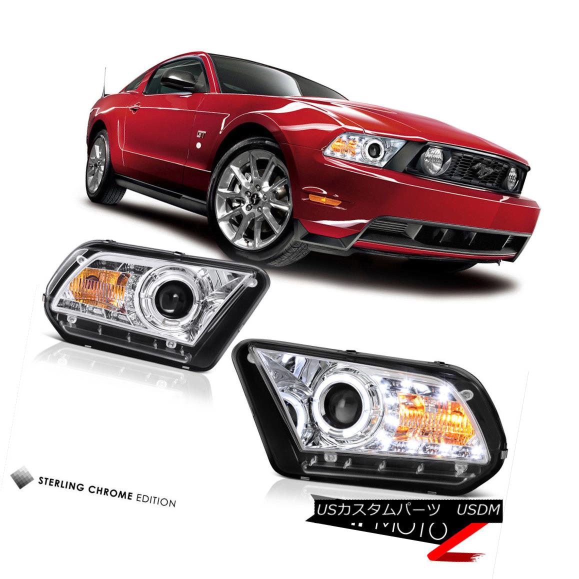 إåɥ饤 2010-2014 Ford Mustang GT Coupe V8 Euro Halo Angel Eye Projector Chrome Headlamp 2010-2014եɥޥGTV8桼ϥ󥸥륢ץإåɥ