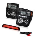 ヘッドライト 08 09 10 F250 Projector Black Angel Eye Headlights Roof Brake LED Red Cab...