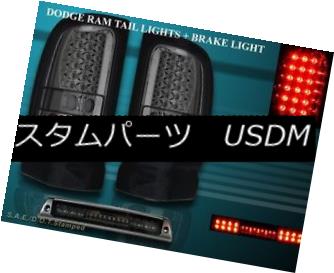 テールライト 94-01 DODGE RAM TAIL LIGHTS SMOKE LED + L.E.D. 3RD BRAKE LIGHT SMOKE 94-01ダッジRAMテールライトSMOKE LED + L.E.D. 3RDブレーキライトソーキ