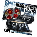 テールライト For 01-05 VW Passat 4Dr Sedan Black LED DRL Halo Projector Headlights+Tai...