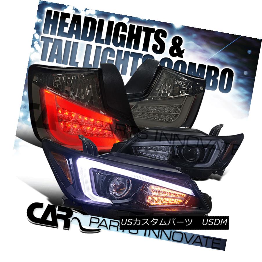 テールライト 11-13 Scion tC Glossy Black Projector Headlights+LED Signal+Smoke LED Tail Lamp 11-13 Scion tC光沢ブラックプロジェクターヘッドライト+ LED信号+スモークLEDテールランプ