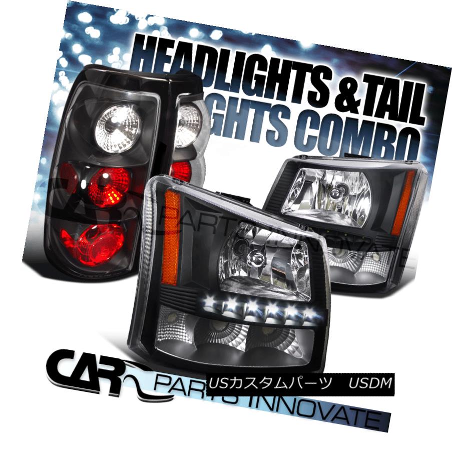 テールライト 2003-2006 Silverado 2in1 Black Head Bumper Lights+SMD LED DRL+Tail Lamp 2003-2006シルバラード2in1ブラックヘッドバンパーライト+ SMD LED DRL +テールランプ