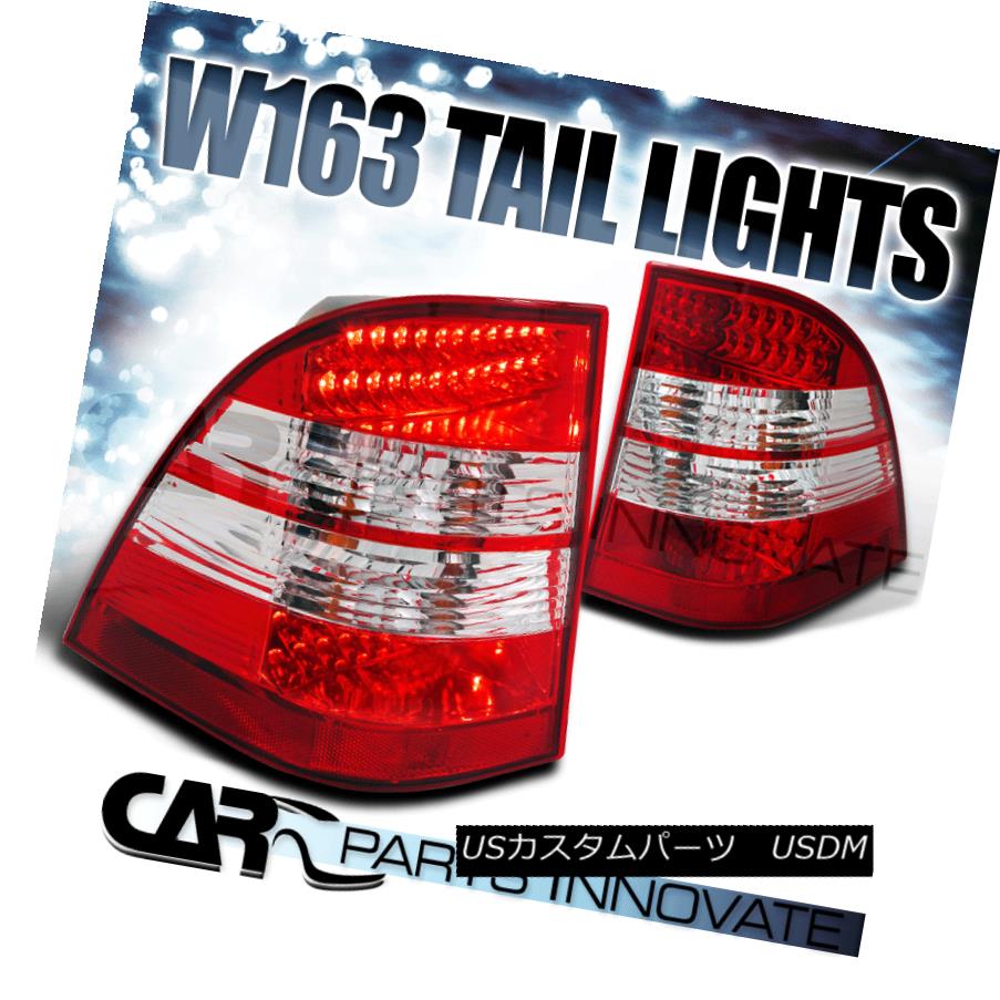 テールライト 98-05 Mercedes Benz W163 M-Class ML430 ML500 Red Clear LED Tail Lights Rear Lamp 98-05メルセデスベンツW163 MクラスML430 ML500レッドクリアLEDテールライトリアランプ