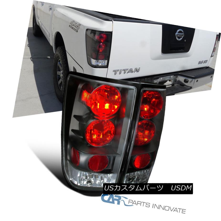 テールライト For 2004-2013 Nissan Titan Black Clear Tail Lights Rear Brake Lamps Left+Right 2004年?2013年日産タイタンブラッククリアテールライトリアブレーキランプ左+右