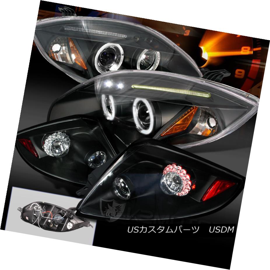テールライト 06-11 Eclipse JDM Black Dual Halo Projector Headlight+Red LED Brake Tail Lamps 06-11 Eclipse JDMブラックデュアルハロープロジェクターヘッドライト+レッドLEDブレーキテールランプ