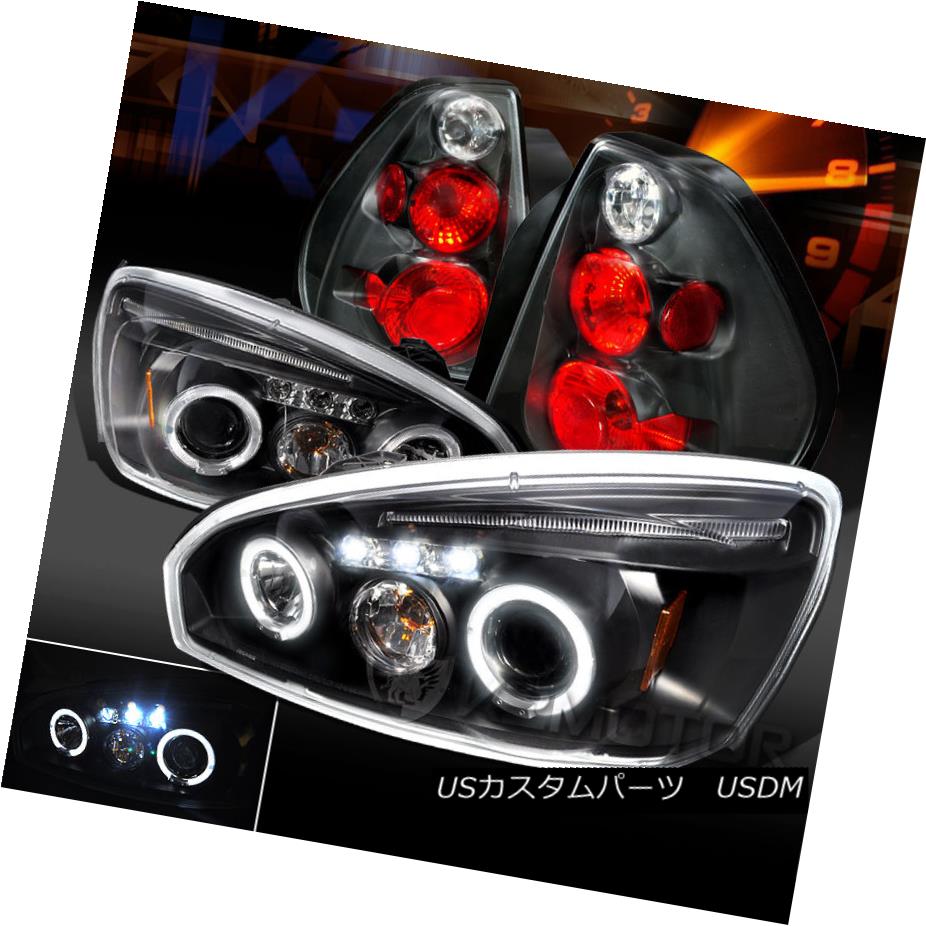 テールライト 2004-2007 Dodge Malibu Black/Clear Halo LED Projector Headlight+Rear Tail Lamp 2004-2007ダッジマリブブラック/クリアハローLEDプロジェクターヘッドライト+リアテールランプ