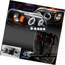 テールライト 97-03 Ford F150 Halo LED Projector Black Headlights+LED Tail Lamp Smoke 97-03 Ford F150 Halo LEDプロジェクターブラックヘッドライト+ LEDテールランプ煙(2)
