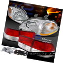 テールライト For 1996-1998 Civic 2Dr Coupe Crystal Headlights+JDM Red/ Clear Tail Lamps 1996-1998シビック2Drクーペクリスタルヘッドライト+ JDMレッド/クリアテールランプ