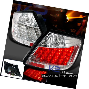 テールライト 04-10 Scion tC Crystal Chrome Clear LED Rear Tail Brake Lights 2PC 04-10サイオンtcクリスタルクロームクリアLEDリアテールブレーキライト2PC