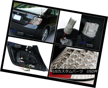 テールライト 04-10 Scion tC Crystal Chrome Clear LED Rear Tail Brake Lights 2PC 04-10サイオンtcクリスタルクロームクリアLEDリアテールブレーキライト2PC