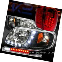テールライト 97-03 F150 Black SMD DRL Headlights+Red Lens LED Tail Lamps+Clear LED 3rd Brake 97-03 F150ブラックSMD DRLヘッドライト+レッドレンズLEDテールランプ+クリアLED第3ブレーキ(2)
