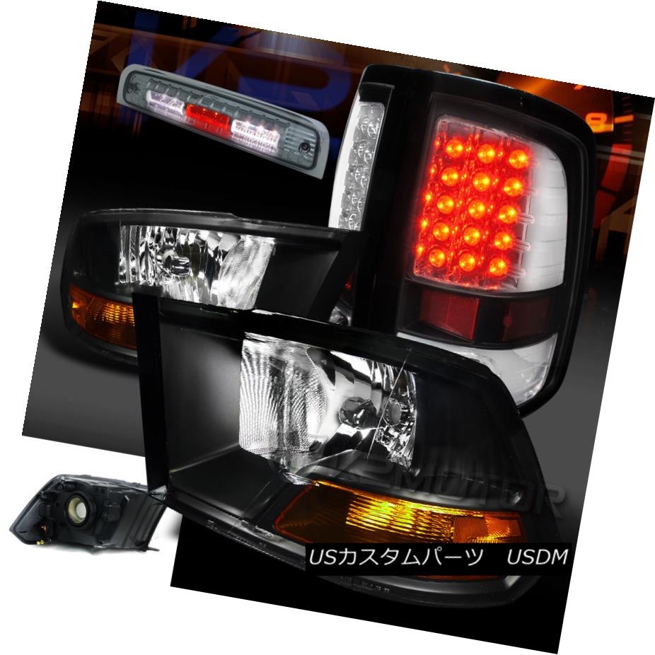 テールライト 09-13 Dodge Ram Black Headlights+Clear LED Tail Lamps+Smoke 3rd Brake Light 09-13 Dodge Ramブラックヘッドライト+ Cle ar LEDテールランプ+ Smoke 3rdブレーキライト 1