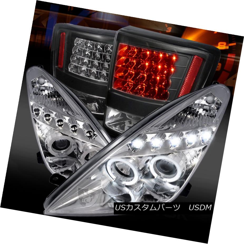 テールライト 00-05 Celica Chrome LED Halo Projector Headlights+Black LED Tail Lamps 00-05 Celica Chrome LEDハロープロジェクターヘッドライト+ Bla ck LEDテールランプ