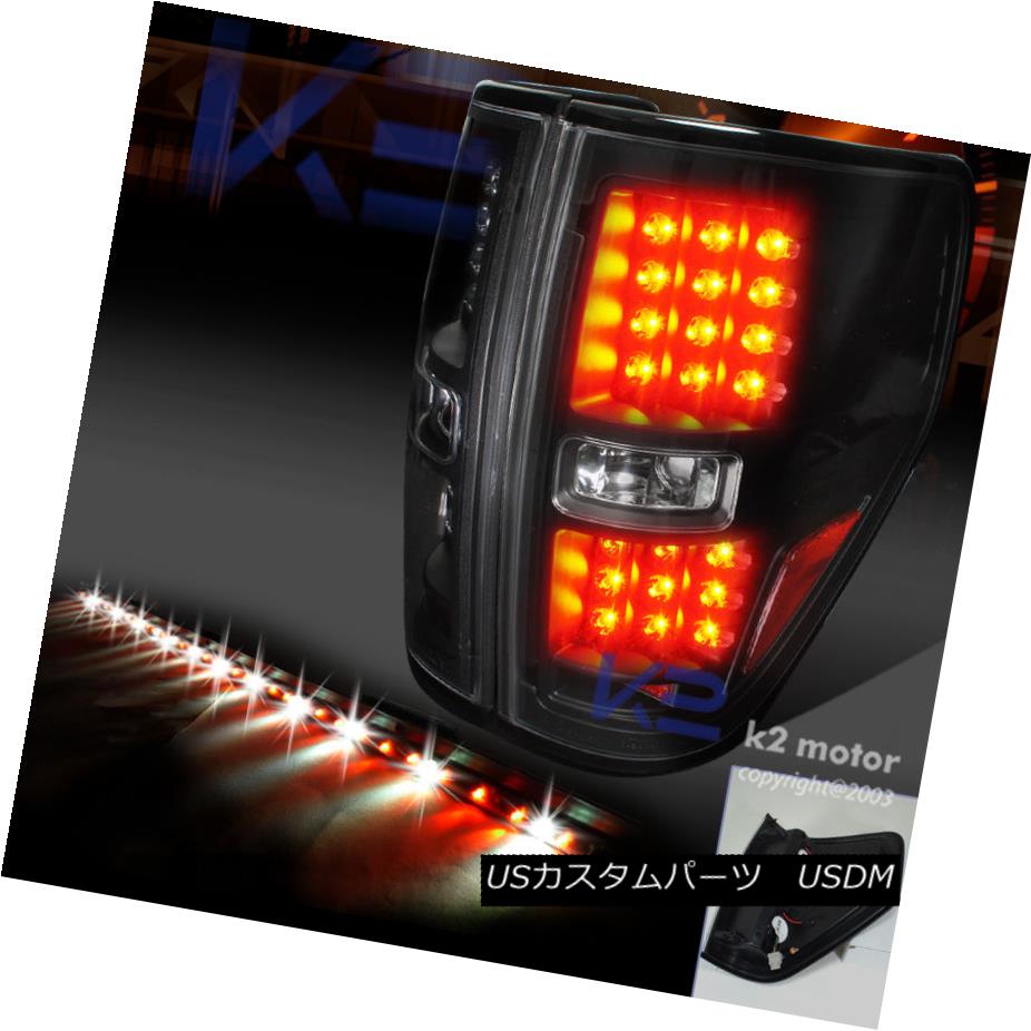 テールライト 2009-2014 FORD F150 BLACK LED TAIL LIGHTS+60" TAILGATE SIGNAL BRAKE LED BAR 2009-20..