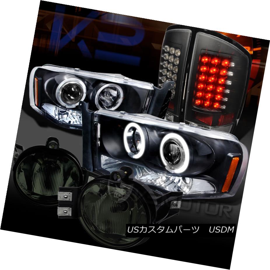 ơ饤 02-05 DODGE RAM BLACK PROJECTOR HEADLIGHTS+LED TAIL LAMPS+SMOKE...