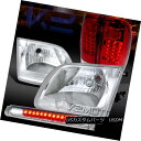 テールライト 1997-2003 Ford F150 Chrome Headlights+Clear LED 3rd Brake+Red LED Tail Lights 1997-2003 Ford F150 Chromeヘッドライト+ Cle ar LED第3ブレーキ+赤色LEDテールライト