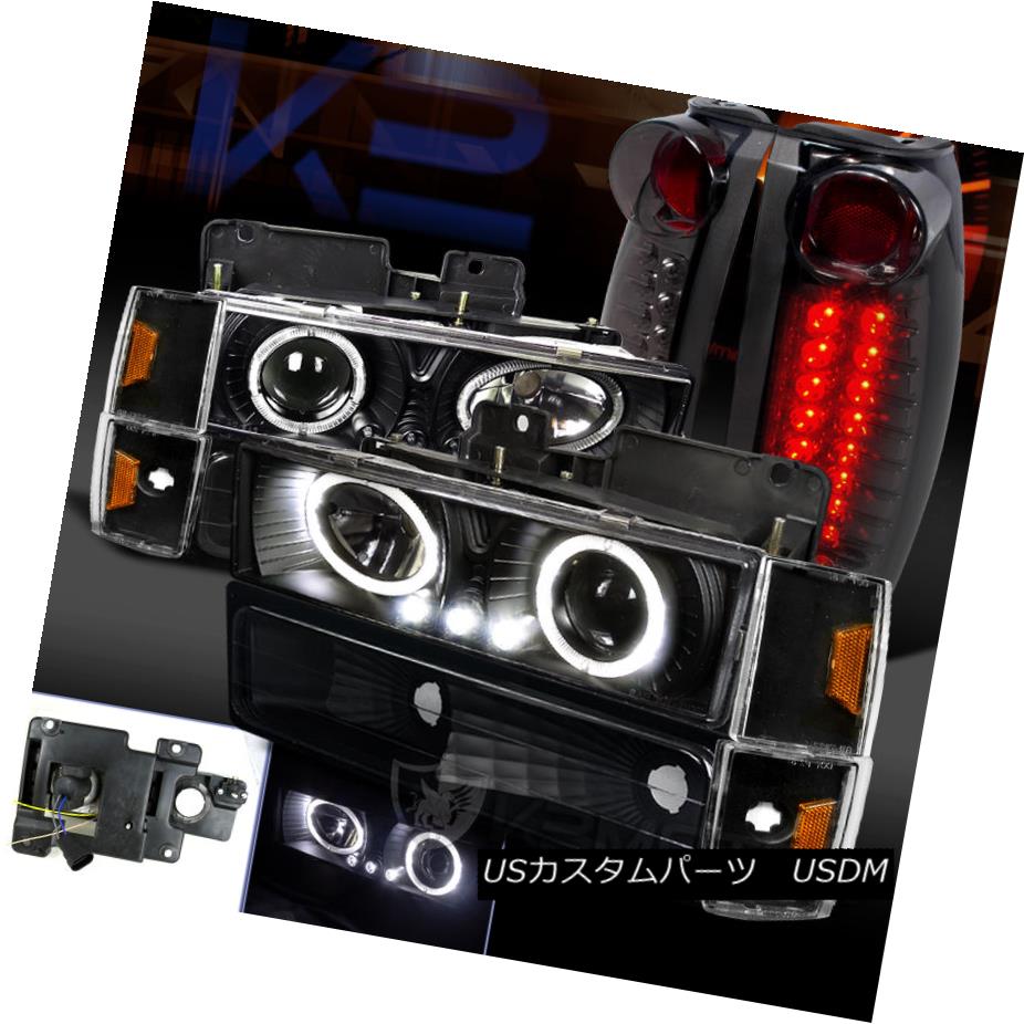 テールライト GMC Chevy C/K Black Halo Projector Headlight+Corner Bumper+Smoke LED Tail Lamp GMC ..