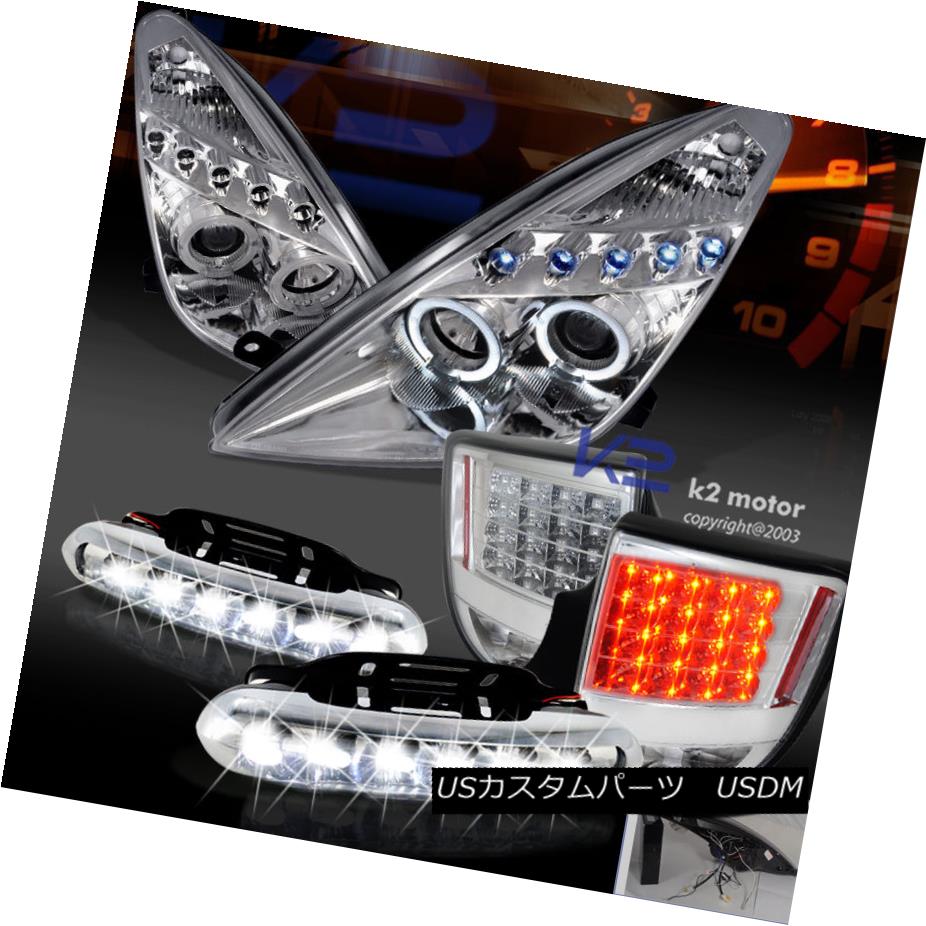 テールライト 00-05 Celica Halo Projector Headlights+Clear Tail Brake Lamps+LED DRL Fog Light 00-05 Celica Haloプロジェクターヘッドライト+ Cle arテールブレーキランプ+ LED DRLフォグライト