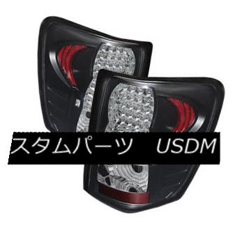 テールライト Jeep 99-04 Grand Cherokee Black Rear LED Tail Brake Lights Left & Right Set ジープ99-04グランドチェロキーブラックリアLEDテールブレーキライト左＆amp; 右セット