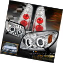 テールライト 2003-2005 Toyota 4Runner Halo Rim Projector LED Headlights + Tail Lights Chrome 2003-2005トヨタ4Runner HaloリムプロジェクターLEDヘッドライト+テールライトクローム