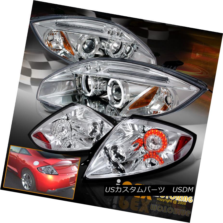 テールライト Brightest Halo 2006-2011 Mitsubishi Eclipse Projector Headlight + LED Tail Light 最も明るいヘイロー2006-2011三菱Eclipseプロジェクターヘッドライト+ LEDテールライト