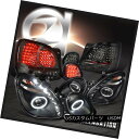 テールライト 98-05 GS300/400 Black SMD Halo Projector Headlights Smoke LED Tail Trunk Lamps 98-05 GS300 / 400ブラックSMDハロープロジェクターヘッドライト スモール ke LEDテールトランクランプ