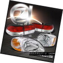 テールライト Fit Honda 96-98 Civic 2dr JDM Crystal Chrome Headlights+Red Clear Tail Lamps フィットホンダ96-98シビック2dr JDMクリスタルクロームヘッドライト+レッドクリアテールランプ(2)
