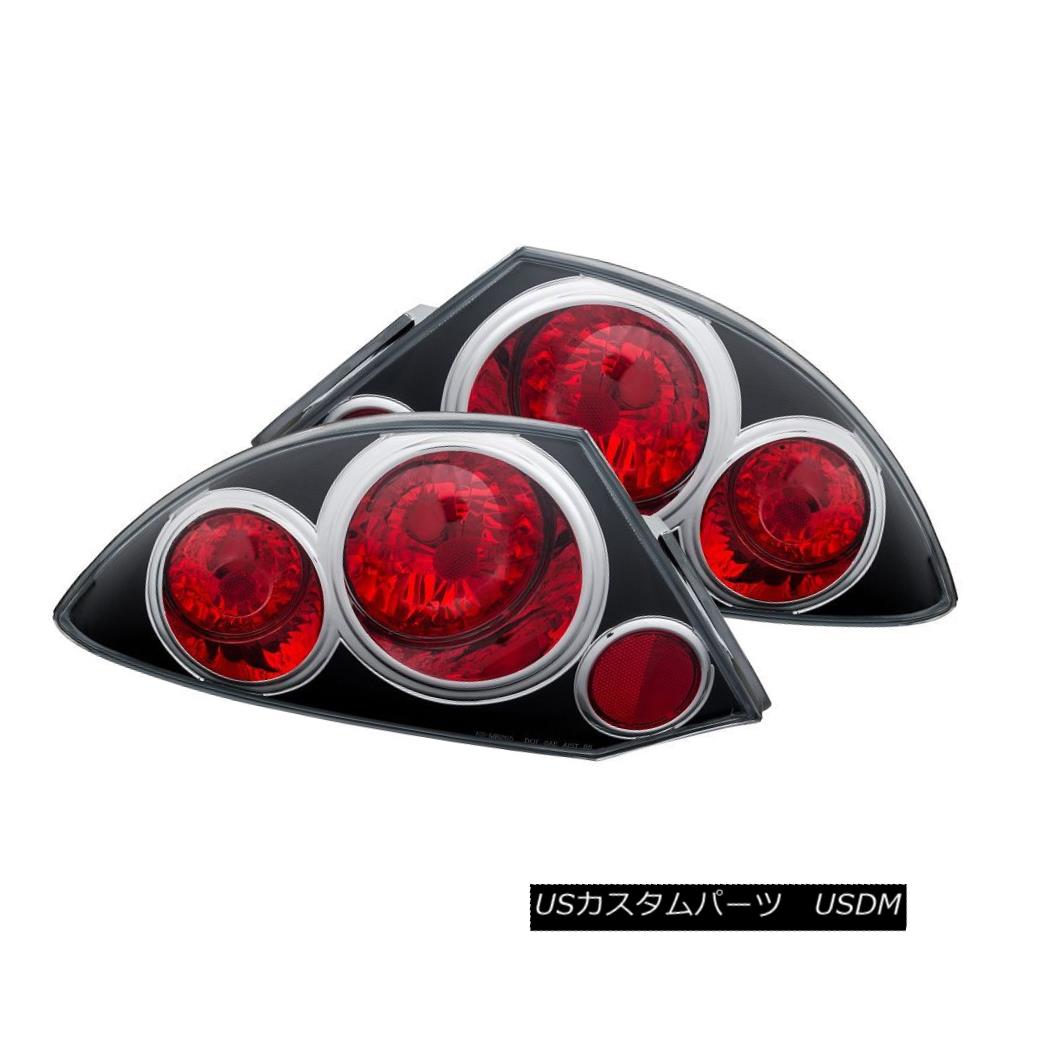 テールライト ANZO 221081 Black Halogen Tail Lights for 00-02 Mitsubishi Eclipse (Set of 2) ANZO 221081 00-02 Mitsubishi Eclipse（2セット）用ブラックハロゲンテールライト