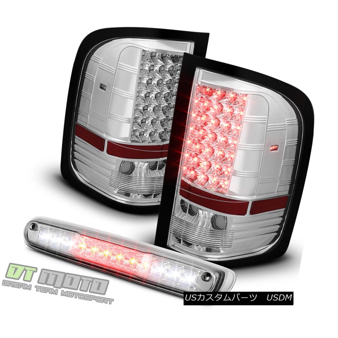 テールライト 2007-2013 Chevy Silverado 1500 2500HD LED Tail Lights+LED 3rd Brake Cargo Lamp 2007年?2013年シボレーシルバラード1500 2500HD LEDテールライト+ LED第3ブレーキカーゴランプ