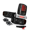 テールライト 2002-2005 Ram 2500 Pair Smoke Headlamps Brake Tail Lights Halo Fog 3rd Ca...