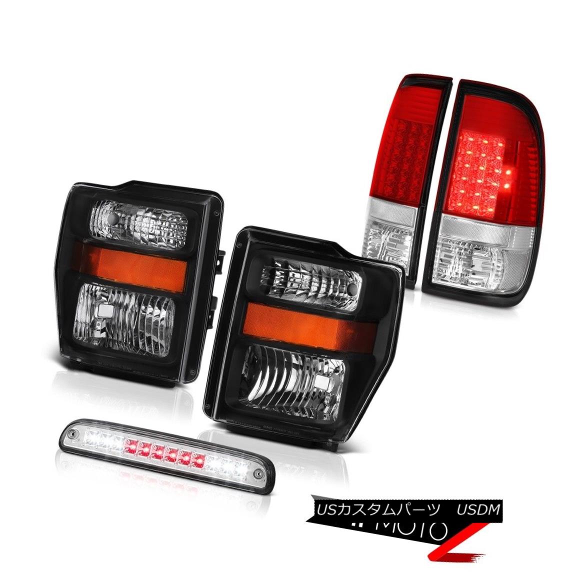 ơ饤 08 09 10 F350 6.8L Black Headlights Bright L.E.D Taillamps Roof Stop Clear 3rd 08 09 10 F350 6.8L֥åإåɥ饤ȥ֥饤L.E.Dץ롼եȥåץꥢ3rd