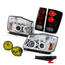 テールライト For 04-15 Titan XE Clear Halo Rim Headlight Smoke Tail Light Yellow Driving Fog 04-15タイタンXEクリアヘリオリムヘッドライトスモークテールライトイエロードライビングフォグ(2)