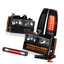 テールライト 1988-1993 Chevrolet PickUp Black LED Signal Headlights Tail Light 3RD Cab...