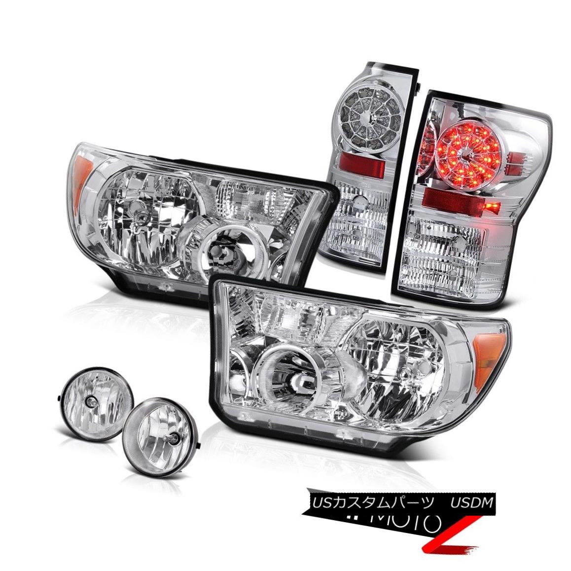 テールライト 07-13 Toyota Tundra TRD Truck Crystal Clear L+R Headlamp+Led Tail Light+Fog Lamp 07-13トヨタトンドラTRDトラッククリスタルクリアL + Rヘッドランプ+ Ledテールライト+フォグランプ 1