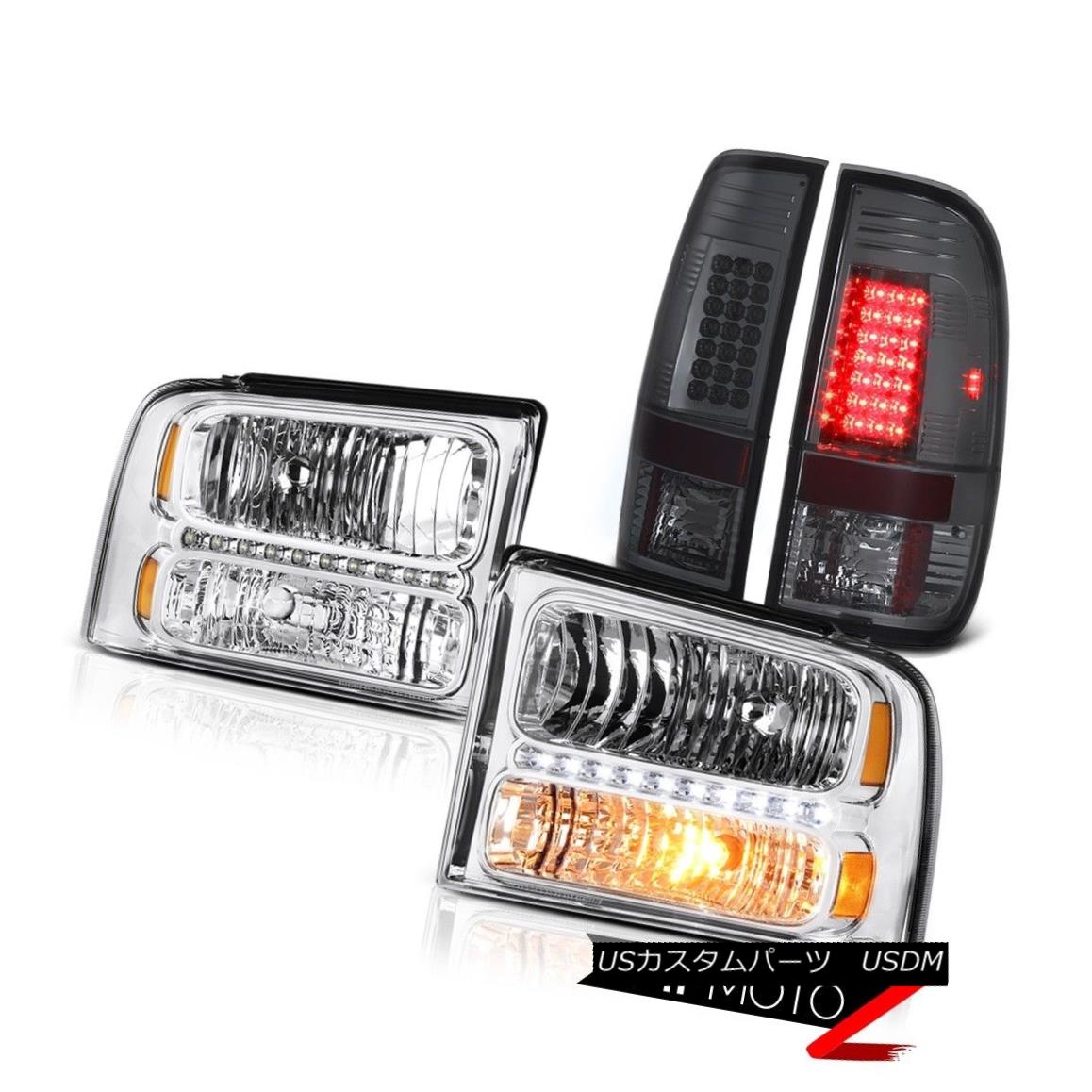 テールライト Euro Chrome Headlights Smoke LED Brake Lamp 2005 2006 2007 Ford F250 F350 Lariat ユーロクロームヘッドライトスモークLEDブレーキランプ2005 2006 2007 Ford F250 F350 Lariat