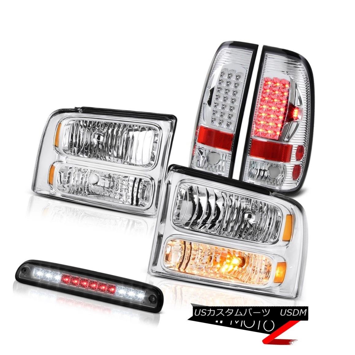 ơ饤 2005-2007 Ford F350 Chrome Headlights Brake Lamps Taillights Tinted Third LED 2005-2007 Ford F350إåɥ饤ȥ֥졼̿Ѥ3 LED