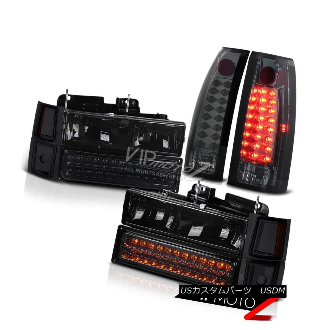 楽天カスタムパーツ WORLD倉庫テールライト All Smoke 1994-1998 Chevy Suburban Tahoe LED Rear Tail Light Front Headlights すべての煙1994-1998シボレー郊外のタホLEDリアテールライトフロントヘッドライト