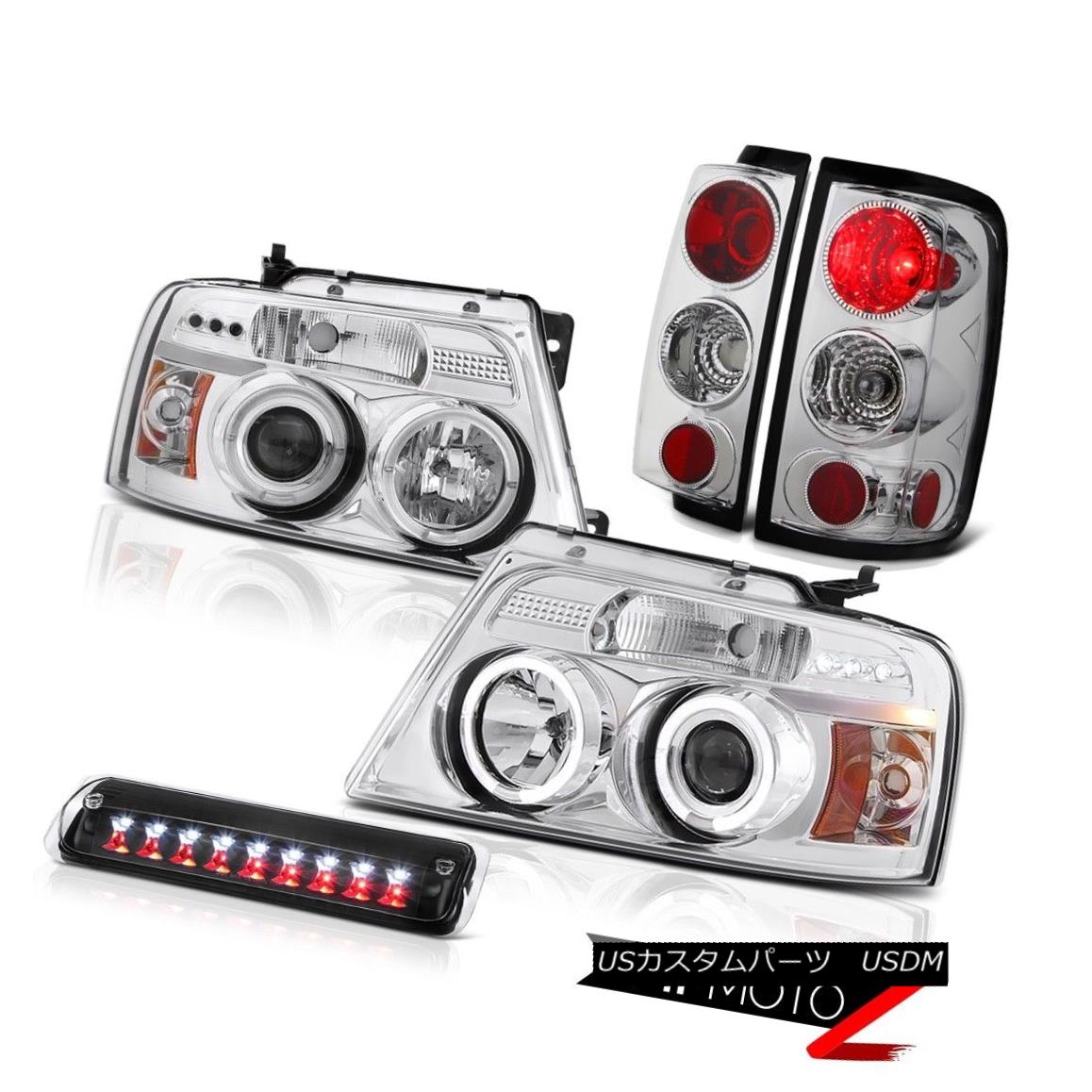 テールライト 2004-2008 Ford F150 STX Black Roof Cab Lamp Headlamps Taillamps Halo Ring Euro 2004-2008フォードF150 STXブラックルーフキャブ・ランプヘッドランプトライアンフ・ハロー・リング・ユーロ