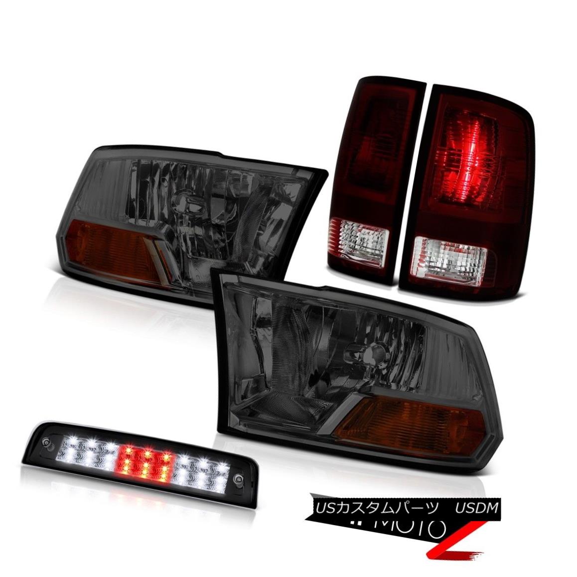 テールライト 09-18 Ram 1500 2500 3500 Big Horn 3RD Brake Lamp Smokey Red Rear Lamps Headlamps 09-18ラム1500 2500 3500ビッグホーン3RDブレーキランプスモーキーレッドリアランプヘッドランプ