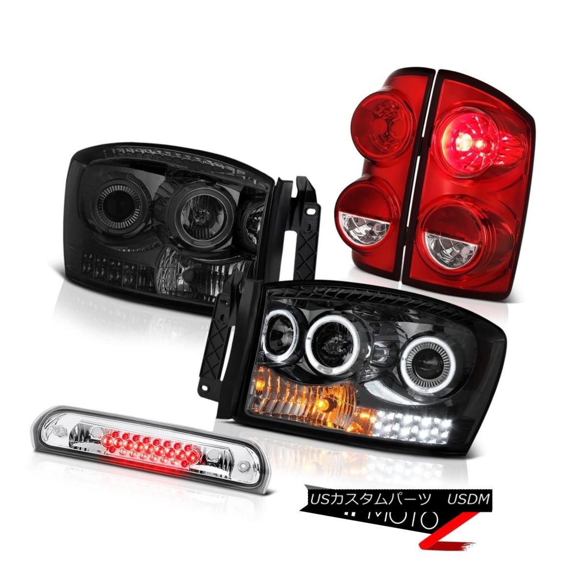 テールライト 07-09 Dodge Ram 2500 3500 SLT Wine Red Taillamps Headlamps Roof Brake Lamp LED 07-09 Dodge Ram 2500 3500 SLTワインレッドタイランプヘッドランプルーフブレーキランプLED