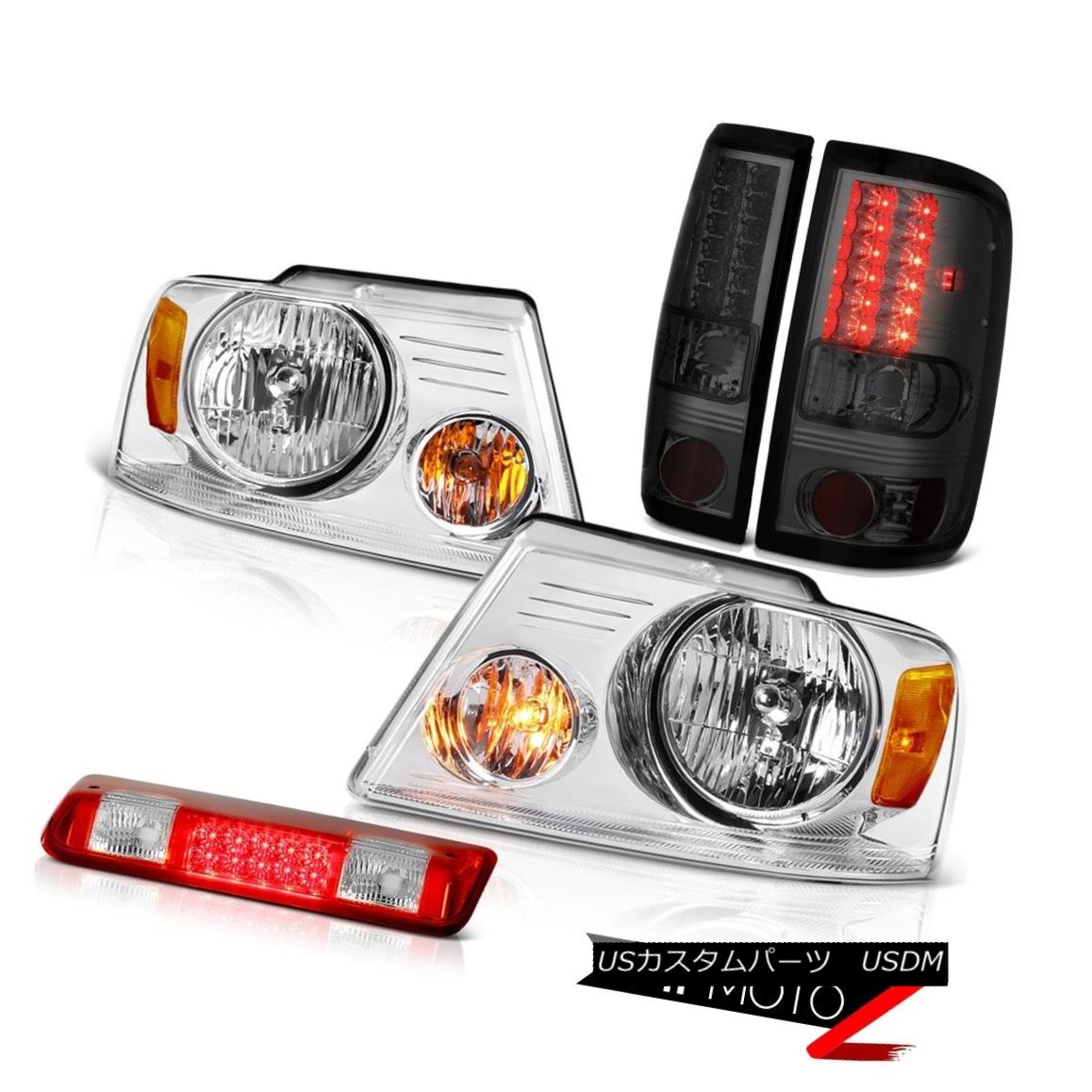 テールライト 04-08 Ford F150 XL Red Roof Cargo Light Headlights Titanium Smoke Taillamps SMD 04-08フォードF150 XLレッドルーフカーゴライトヘッドライトチタンスモークタイマーSMD