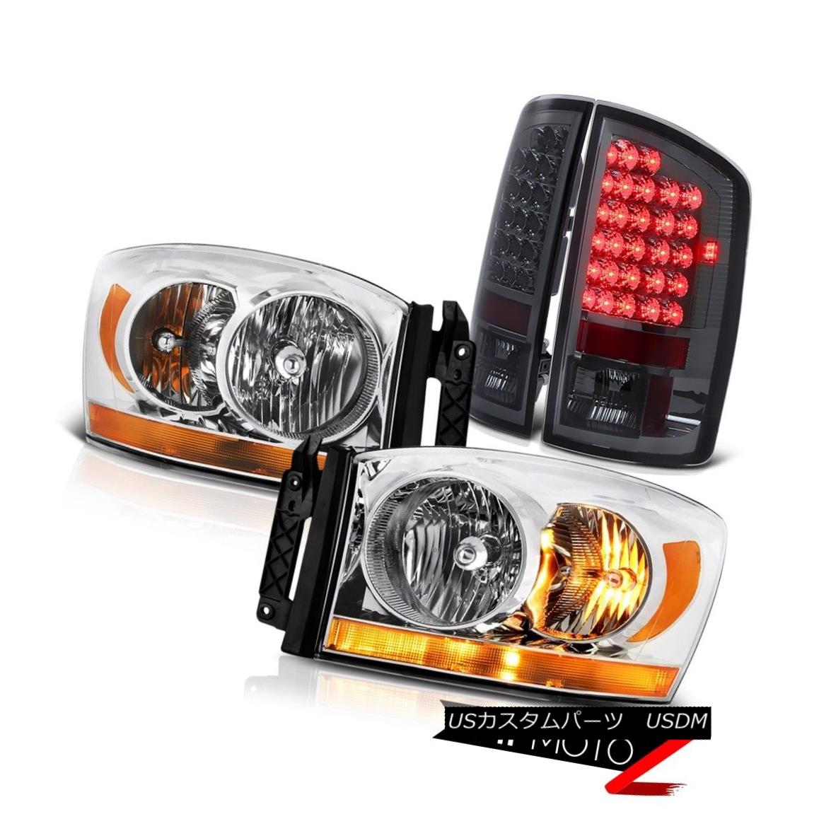 テールライト 2006 Ram Srt-10 Crystal Clear Headlights Titanium Smoke Taillights "Brightest" 2006 Ram Srt-10クリスタルクリアヘッドライトチタンスモークティールライト "最も明るい"