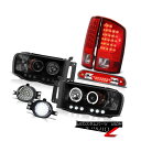 テールライト 2002-2005 Ram 3500 Smoke Halo Headlights LED Brake Tail Lights Fog Third ...