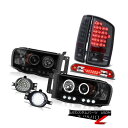 テールライト 2002-2005 Ram Magnum V8 Halo Ring LED Headlights Smoke Brake Lights Third...