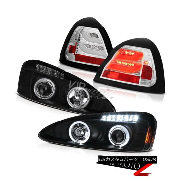 テールライト 2004-2008 Pontiac Grand Prix Black DRL Headlights Cleare LED Rear Tail Lights 2004-2008ポンティアックグランプリブラックDRLヘッドライトクリアLEDリアテールライト