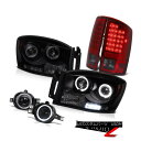 テールライト Dual Angel Eye Headlight Burgundy LED Taillight DRL foglights Ram Quad Ca...