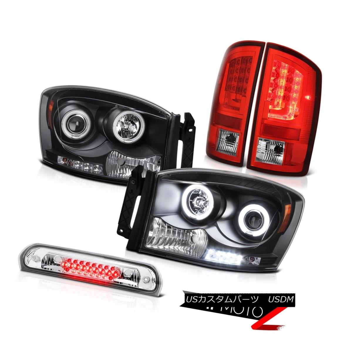 テールライト 2007-2008 Dodge Ram 1500 3.7L Tail Brake Lamps Headlights Euro Chrome 3RD Light 2007-2008ダッジラム1500 3.7Lテールブレーキランプヘッドライトユーロクローム3RDライト