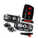 テールライト 2002-2005 Ram V8 Angel Eye CCFL Headlamps Rear Light Projector Fog 3rd Ca...